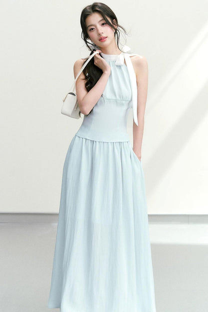 Conjunto de traje elegante con cuello halter