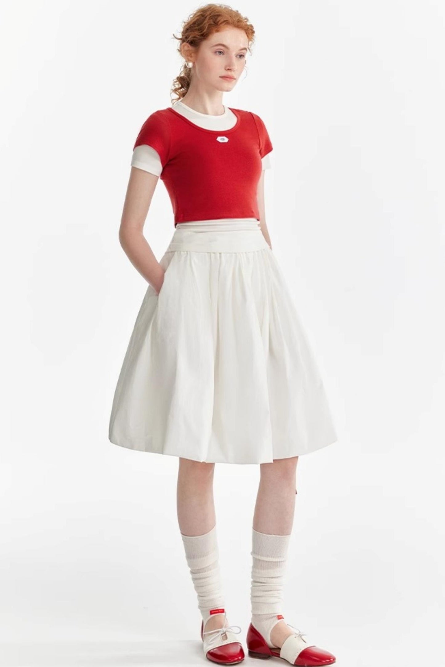 Colorblock Tencel Wool Tee