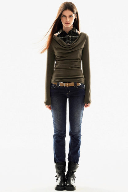 Unique Neckline Knitted Top