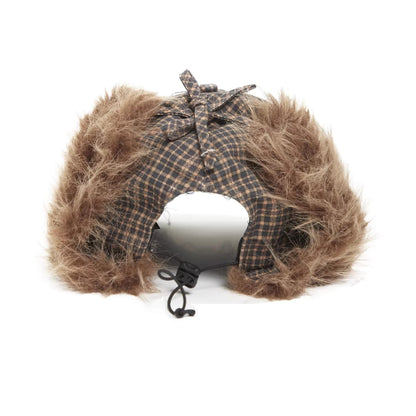 Retro Plaid Plush Ski Cap