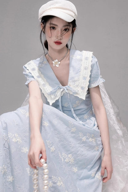 Leisurely Blue Collar Dress