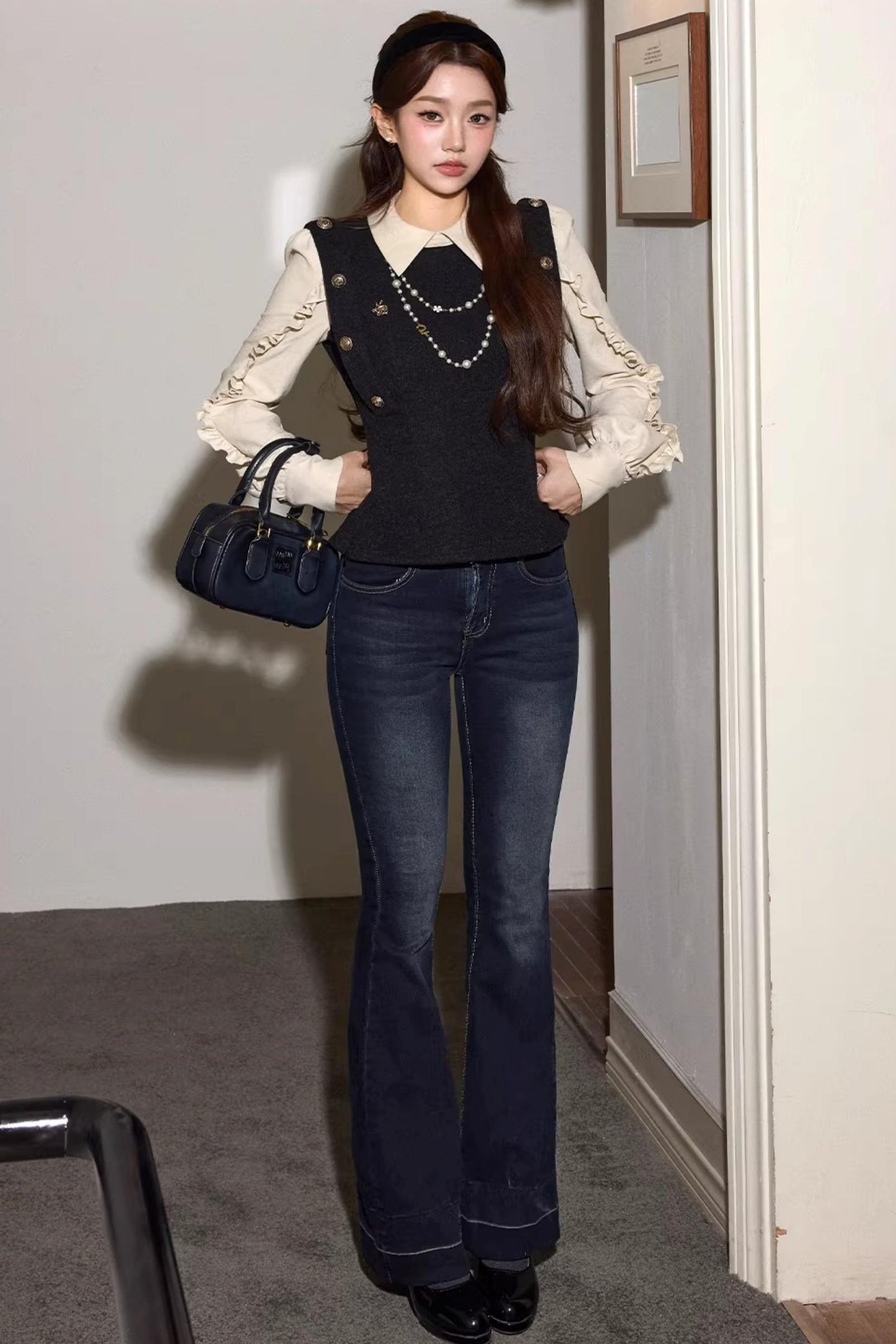 Versatile Fake Two-Piece Patchwork Top