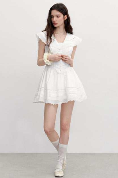 Vintage Lace Neck Dress