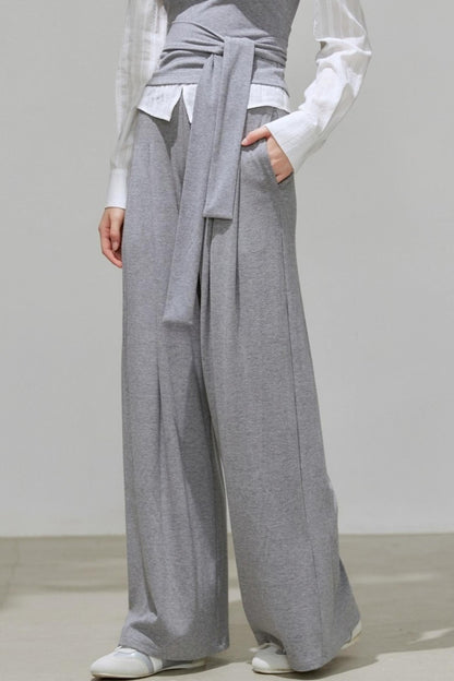 Summer Autumn Knitted Fake Two-Piece Set-Up