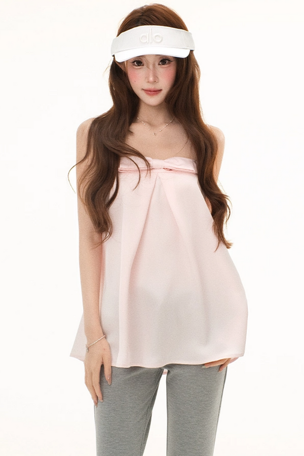 Satin Bowknot Camisole Set-Up