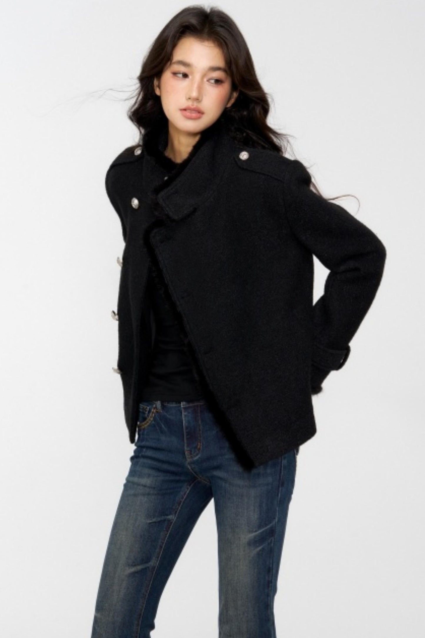Exquisite Woolen Turtleneck Jacket