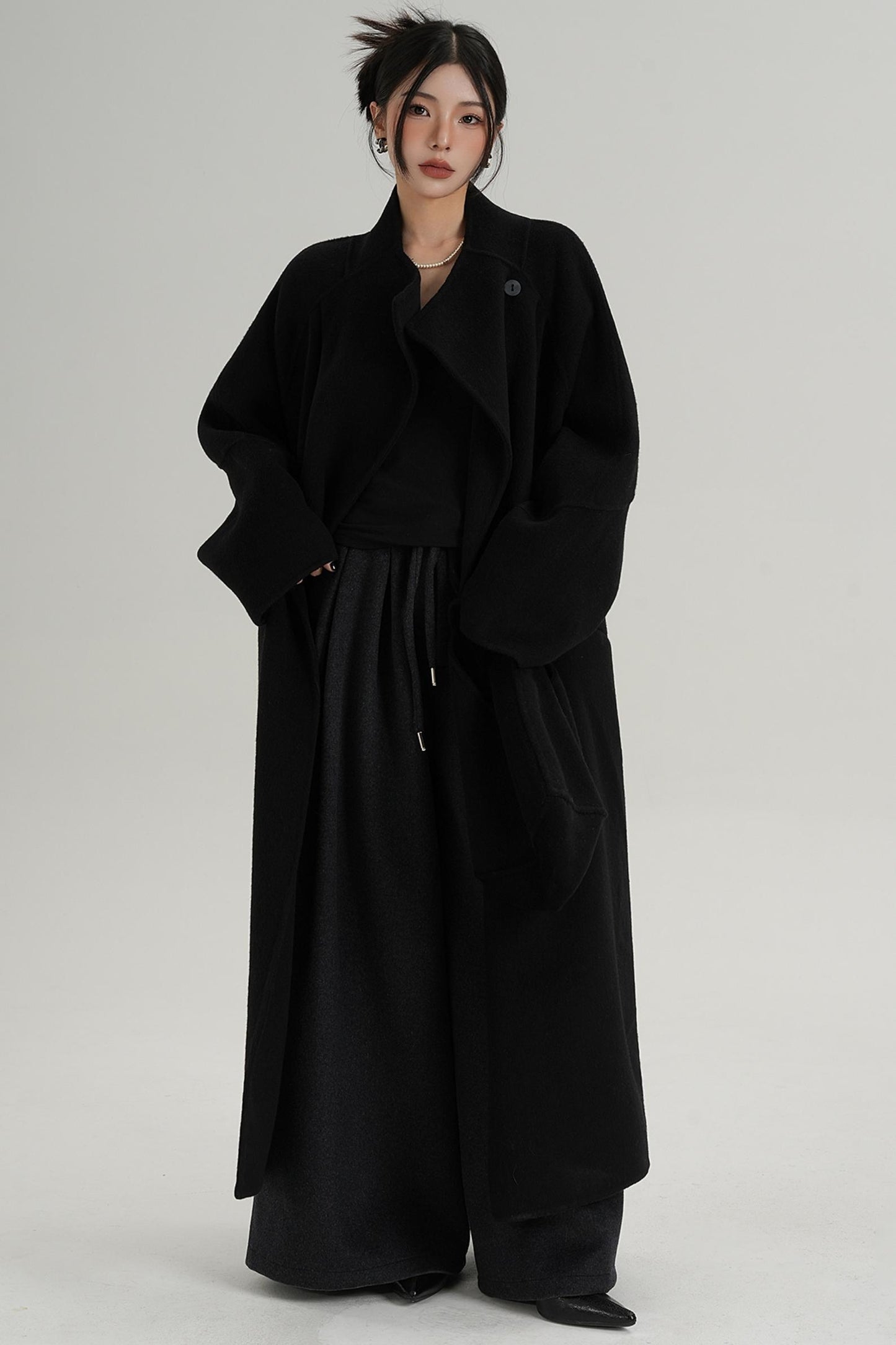 Woolen Elegance Long Jacket