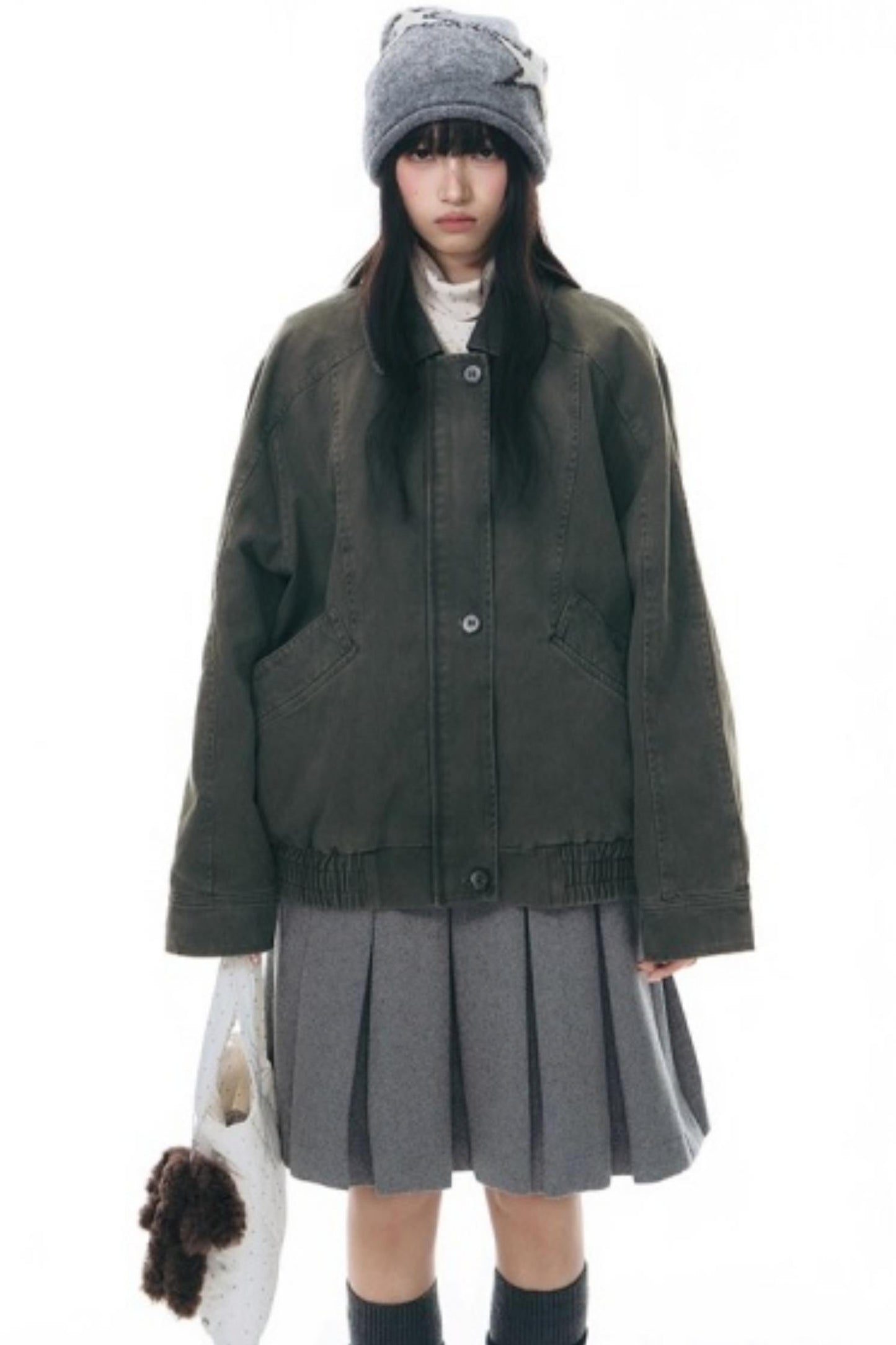 Vintage Lapel Cargo Jacket