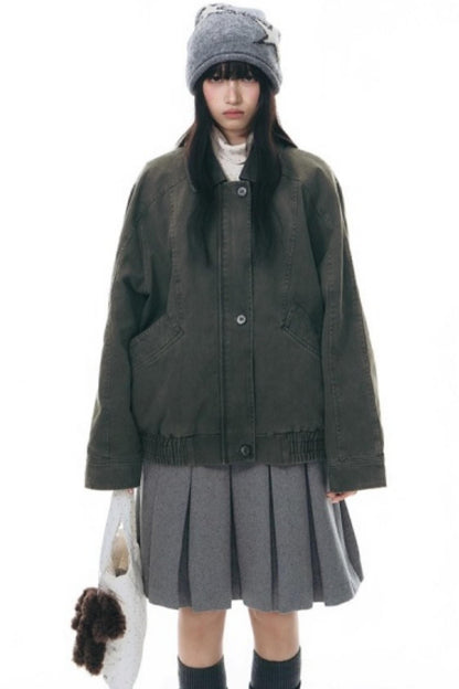 Vintage Lapel Cargo Jacket