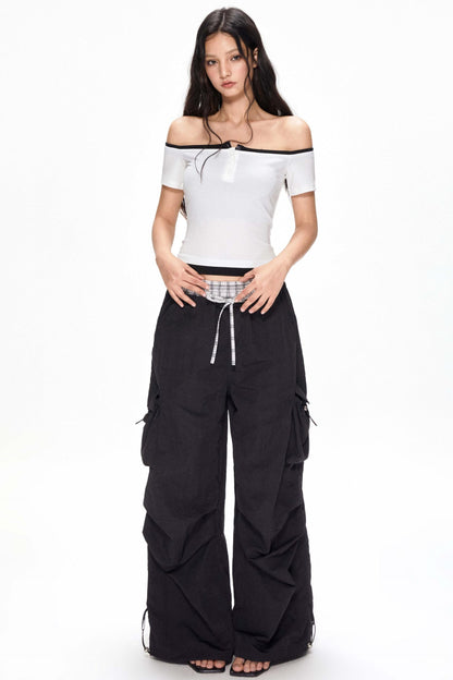 Color-Block Wide-Leg Pants