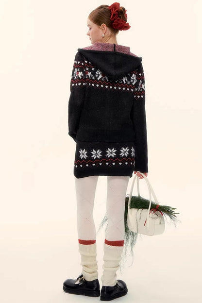 Wool Blend Fair Isle Jacket Set-Up