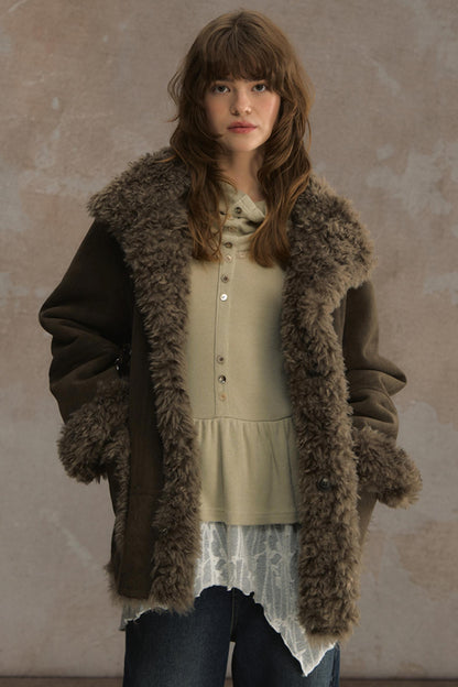 Winter Lamb Fur Deer Skin Jacket