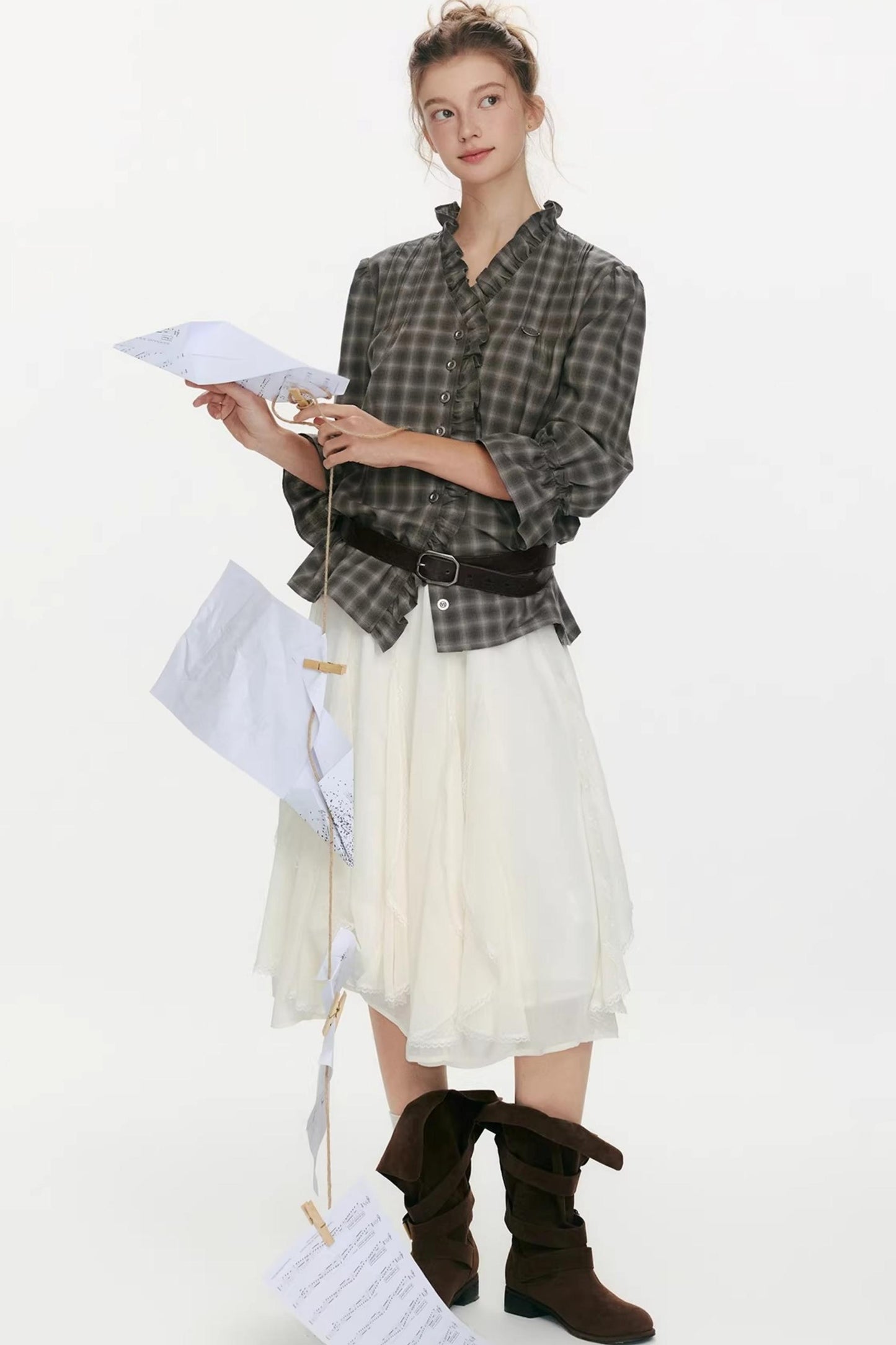 Flower Day Plaid Shirt