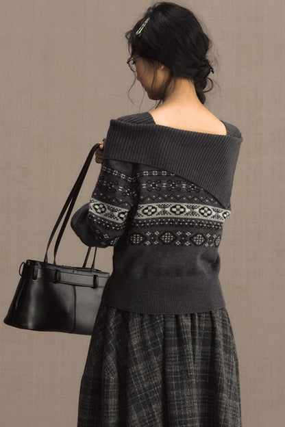 Nordic Preppy Style Fair Isle Sweater