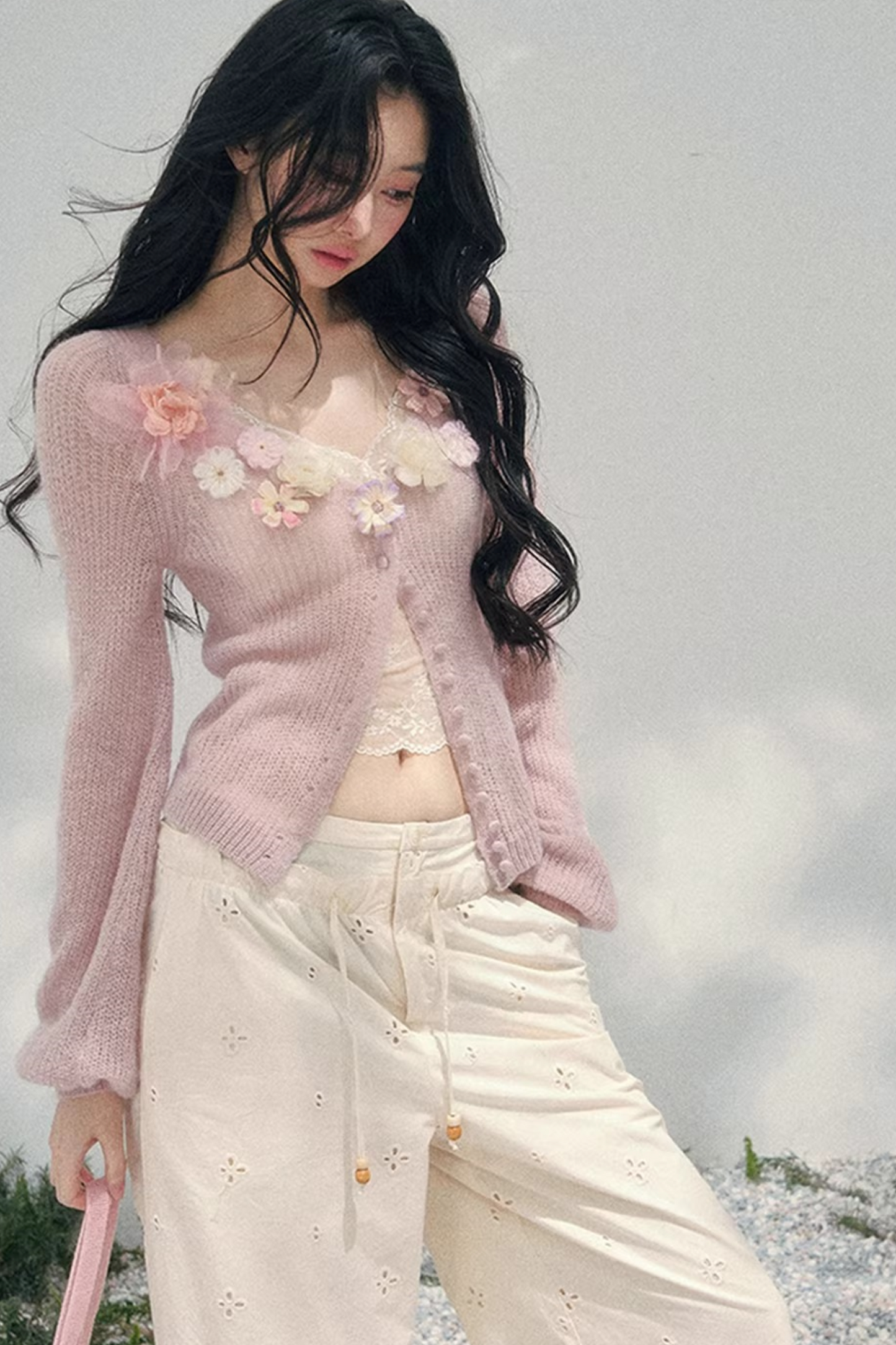 Spring Soft Breeze Floral Sweater Set-Up