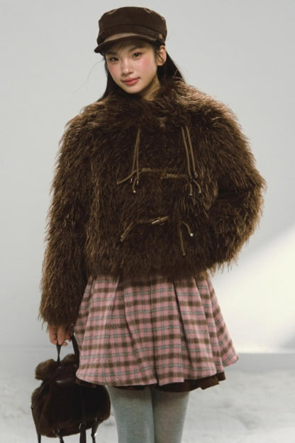 Plaid Retro Pleated Dress Set