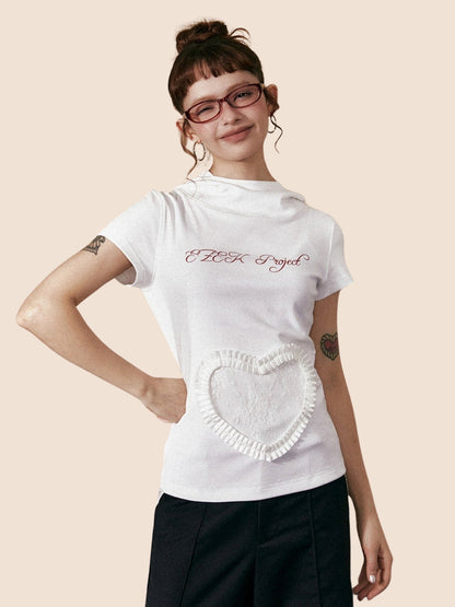 Heart Design Short Sleeve T-Shirt