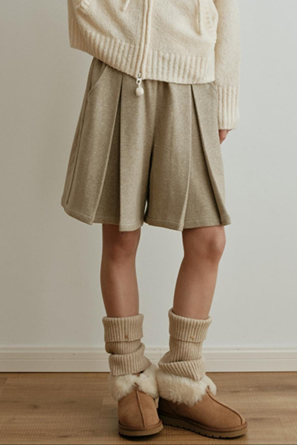 Yarn-Dyed Wool Bermuda Skirt