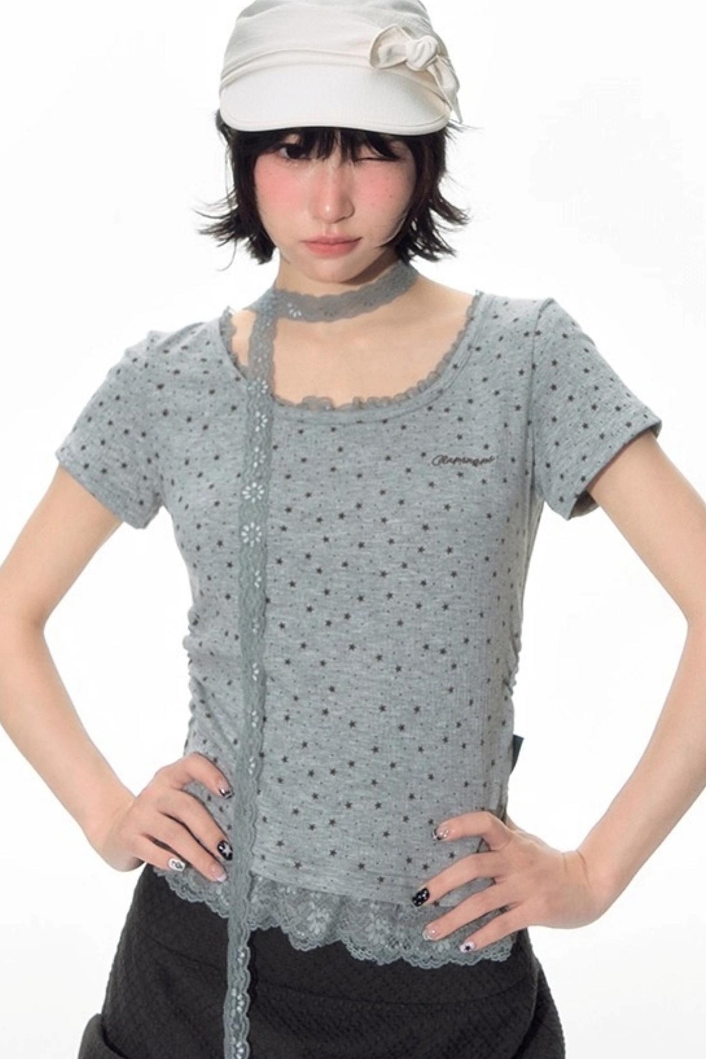 Star Lace Sweet Shirt