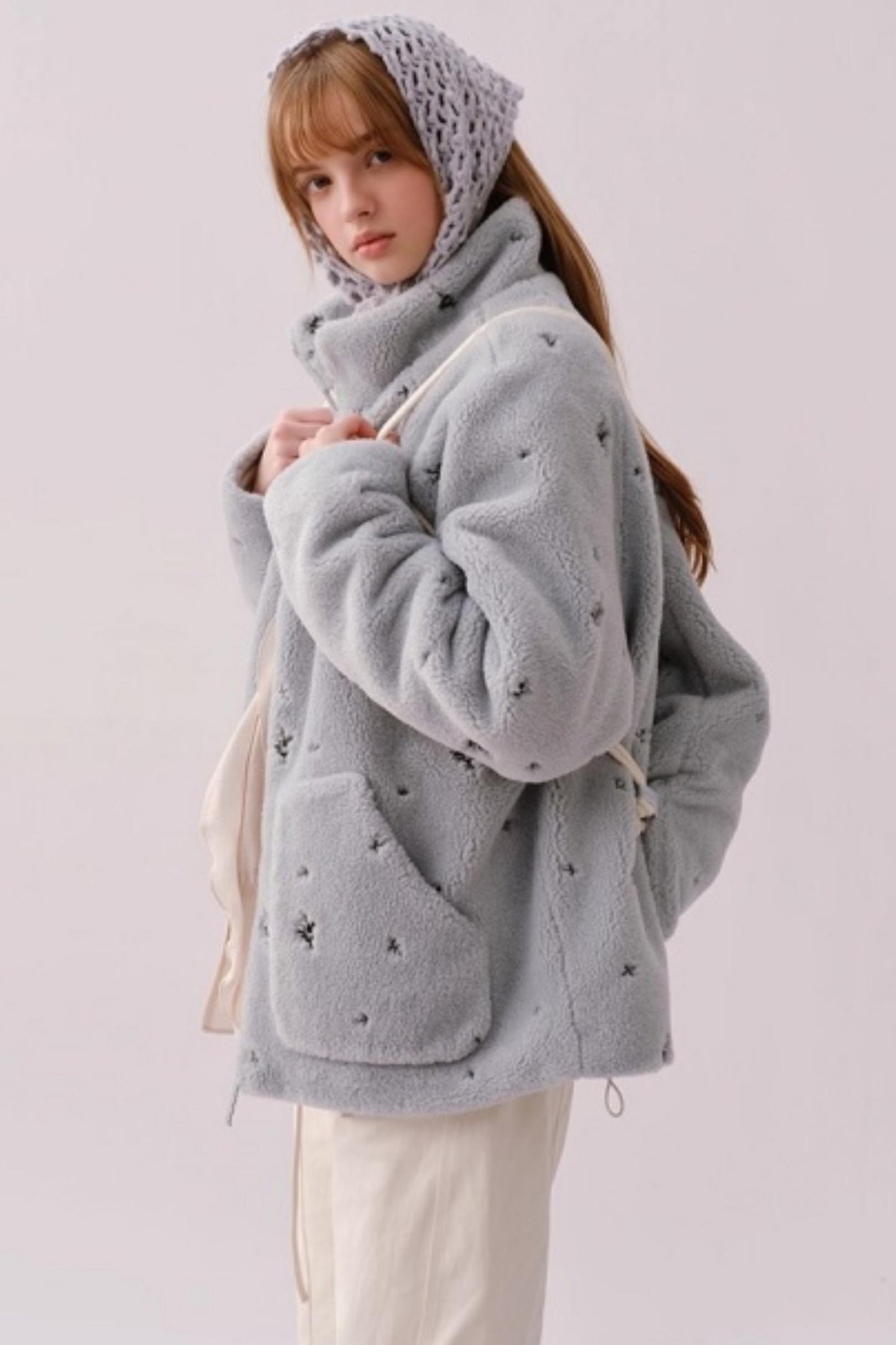 Hand-Crocheted Wool Blend Scarf