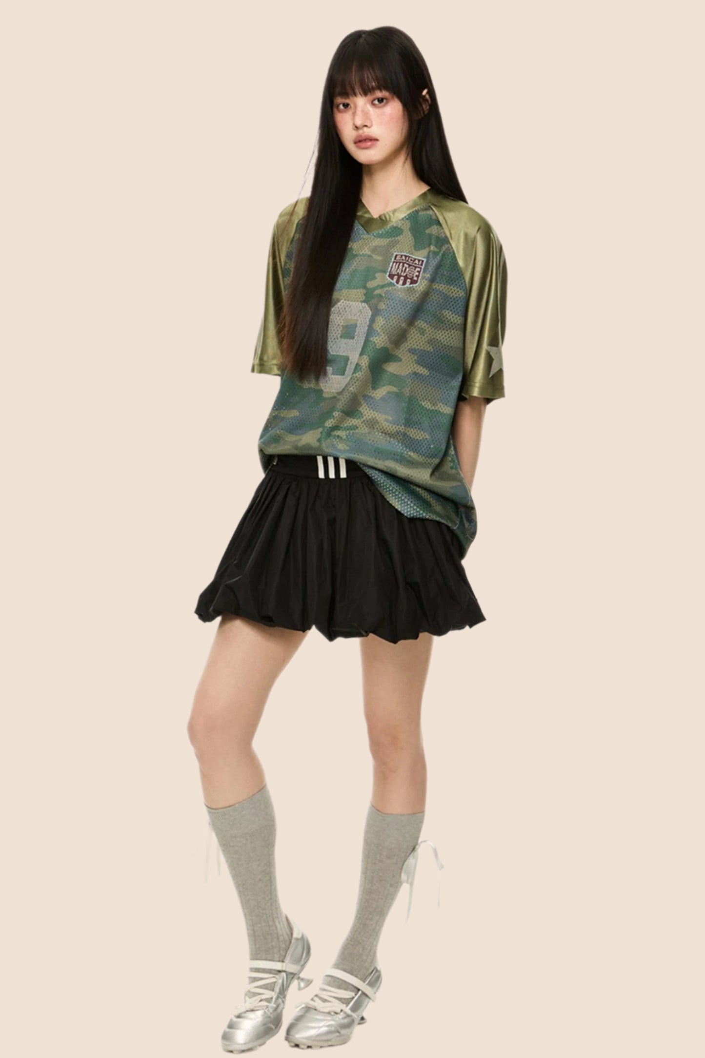 Retro Camo V-Neck Tee