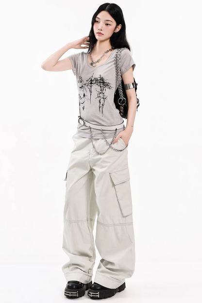 Dunkelgraues Buchstaben-Oberteil