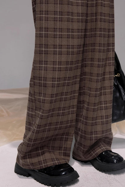 Vintage Check Wide-leg Pants