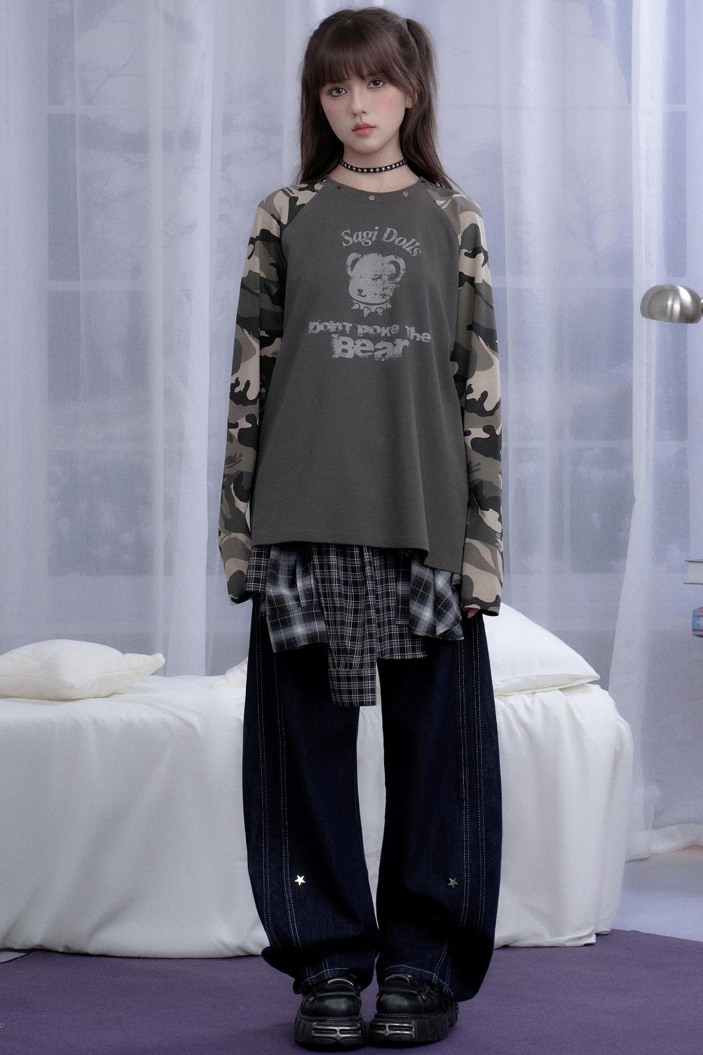 Autumn Style Gray Raglan Top