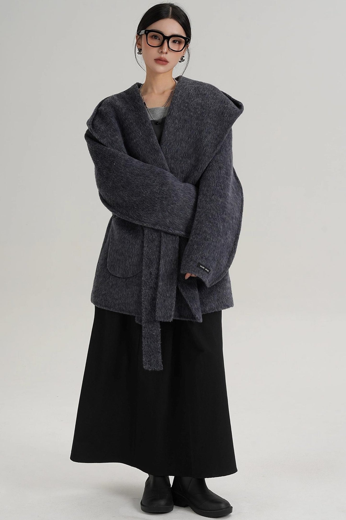 Autumn Hooded Woolen Coat