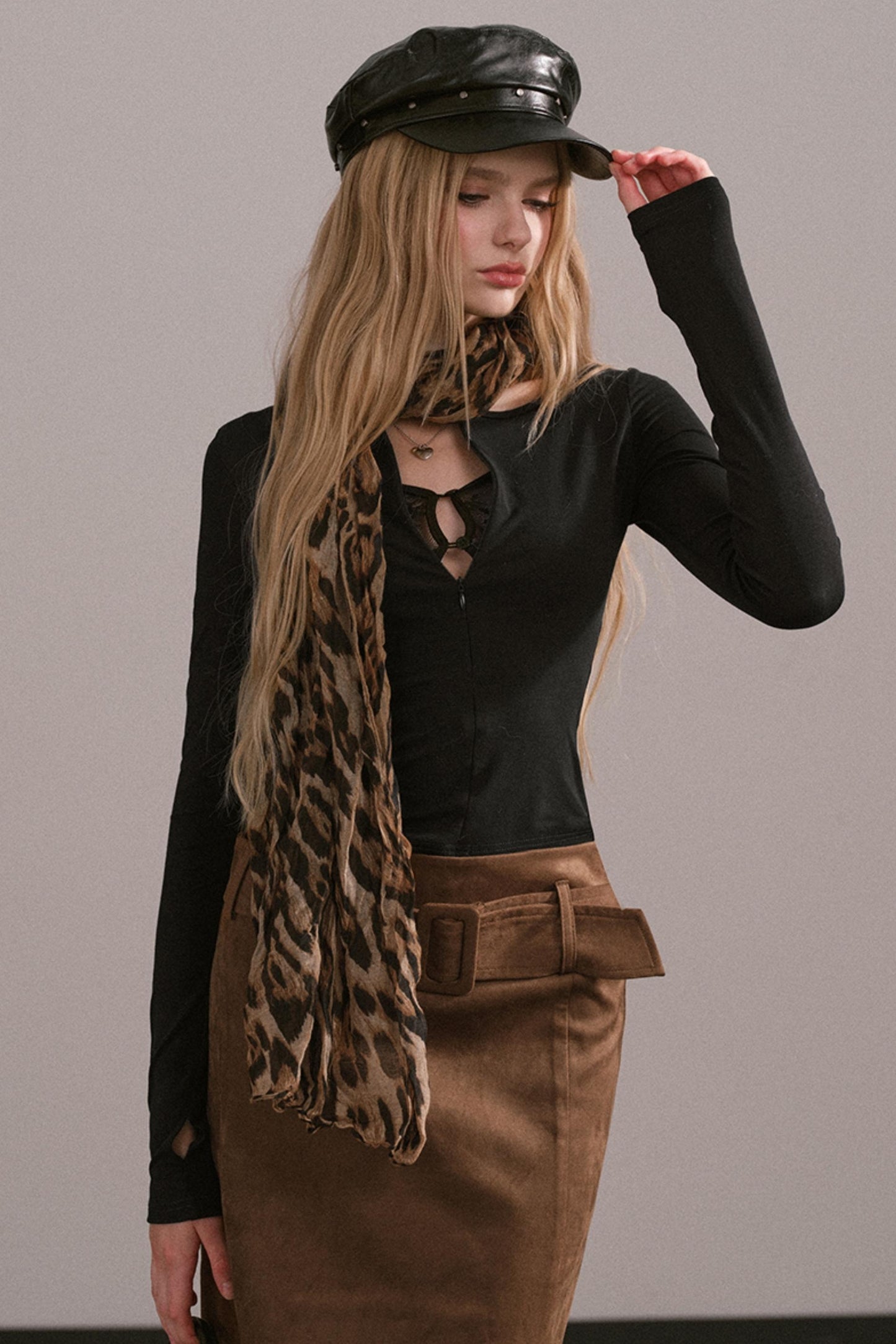 Lyocell Lace Zipper Top