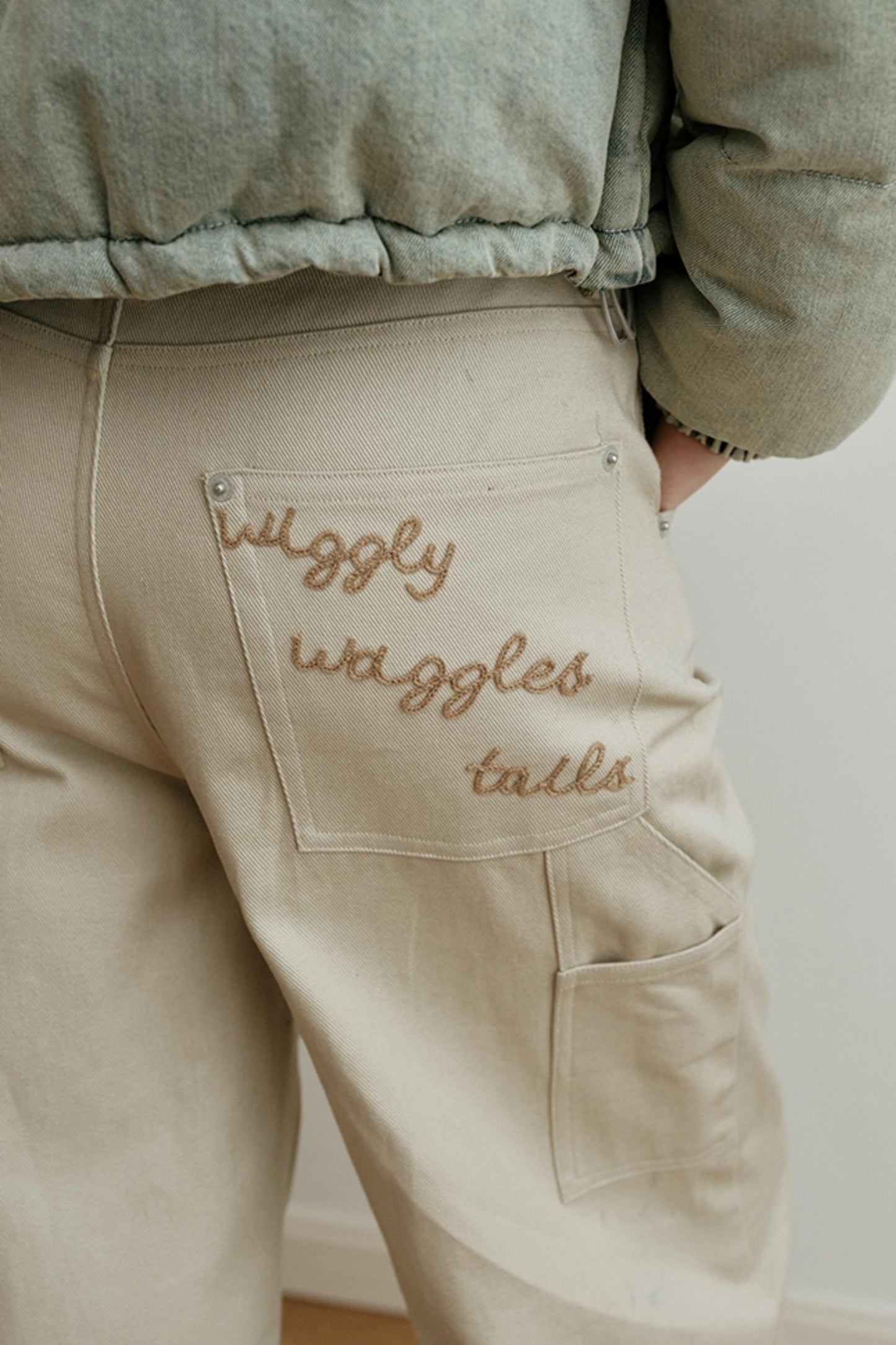 High-Waisted Embroidered Pants
