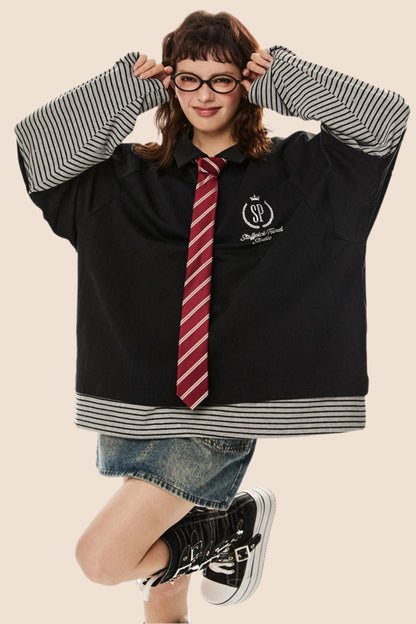 Vintage Fake Two-Piece Polo Top