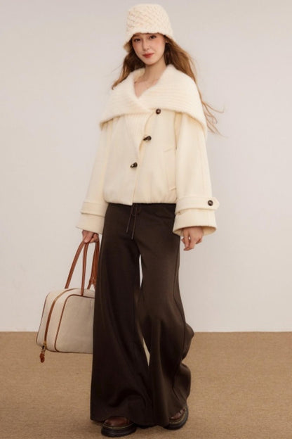 Woolen Shawl Collar Coat