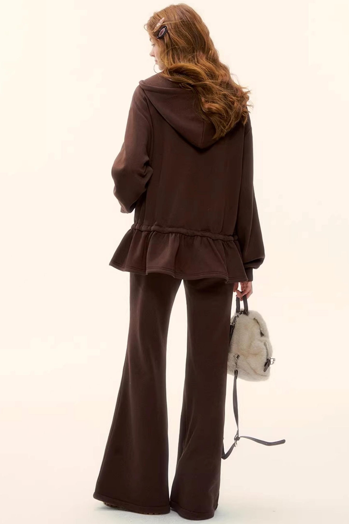 Fleece-Lined Flared Casual Pants