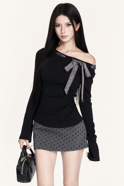 Versatile Polka Dot Hip Skirt