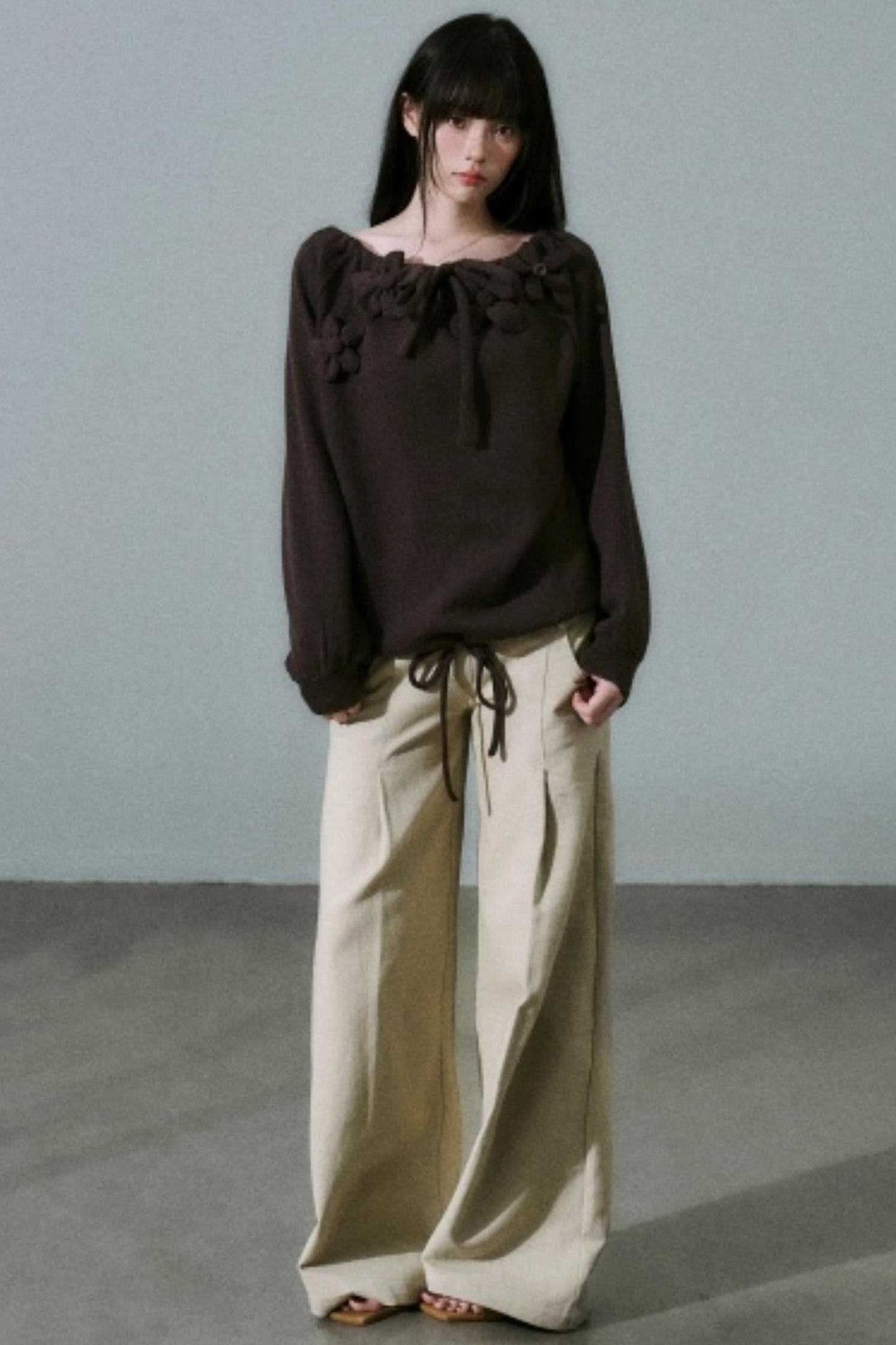 Handmade Floral Knit Sweatshirt