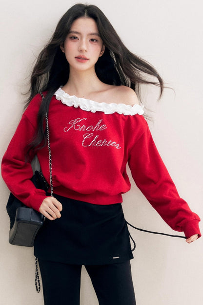 French Heavy Lace Sweatshirt