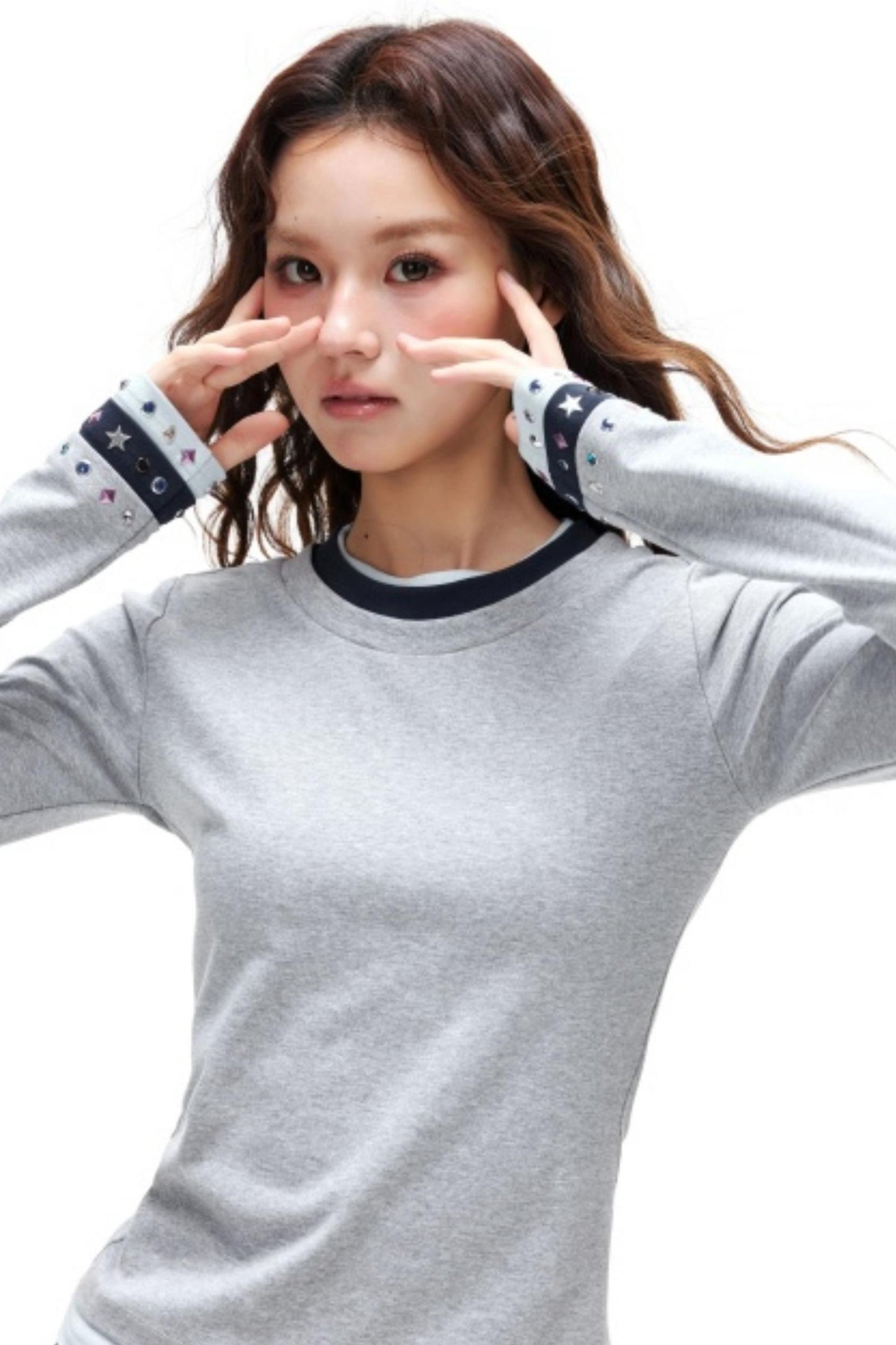 Color-Block Rhinestone Slimming Top