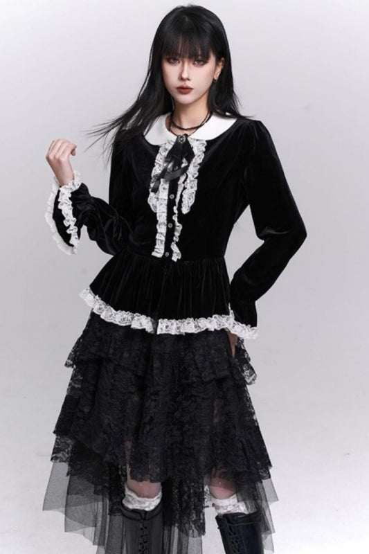 Velvet French Court Top