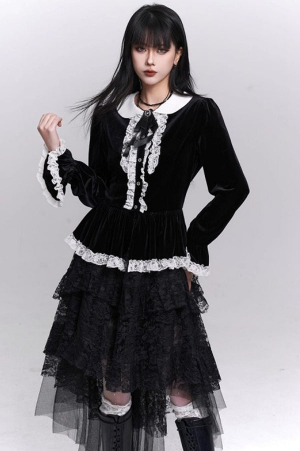 Velvet French Court Top