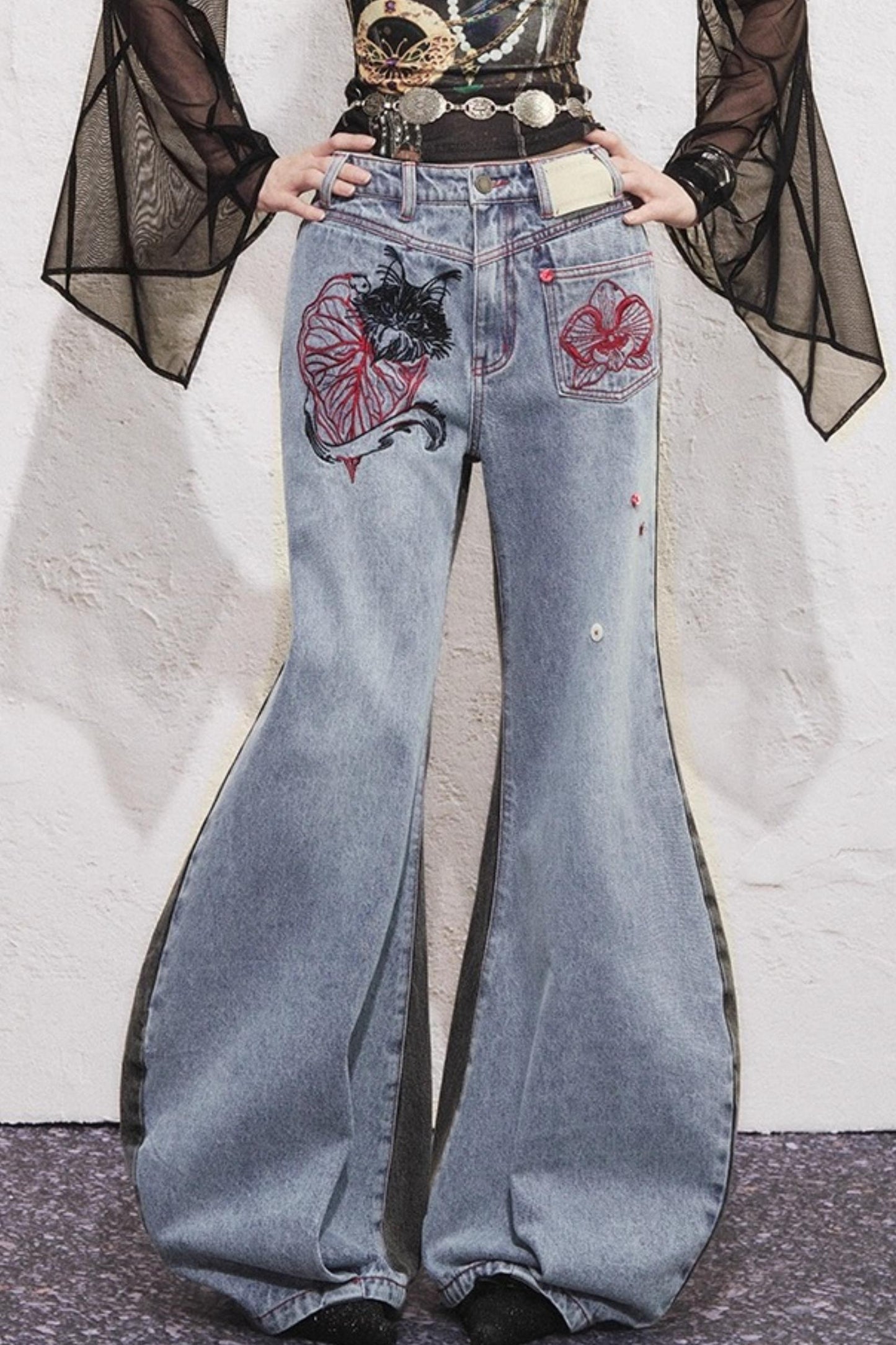 Asymmetrical Sickle Jeans