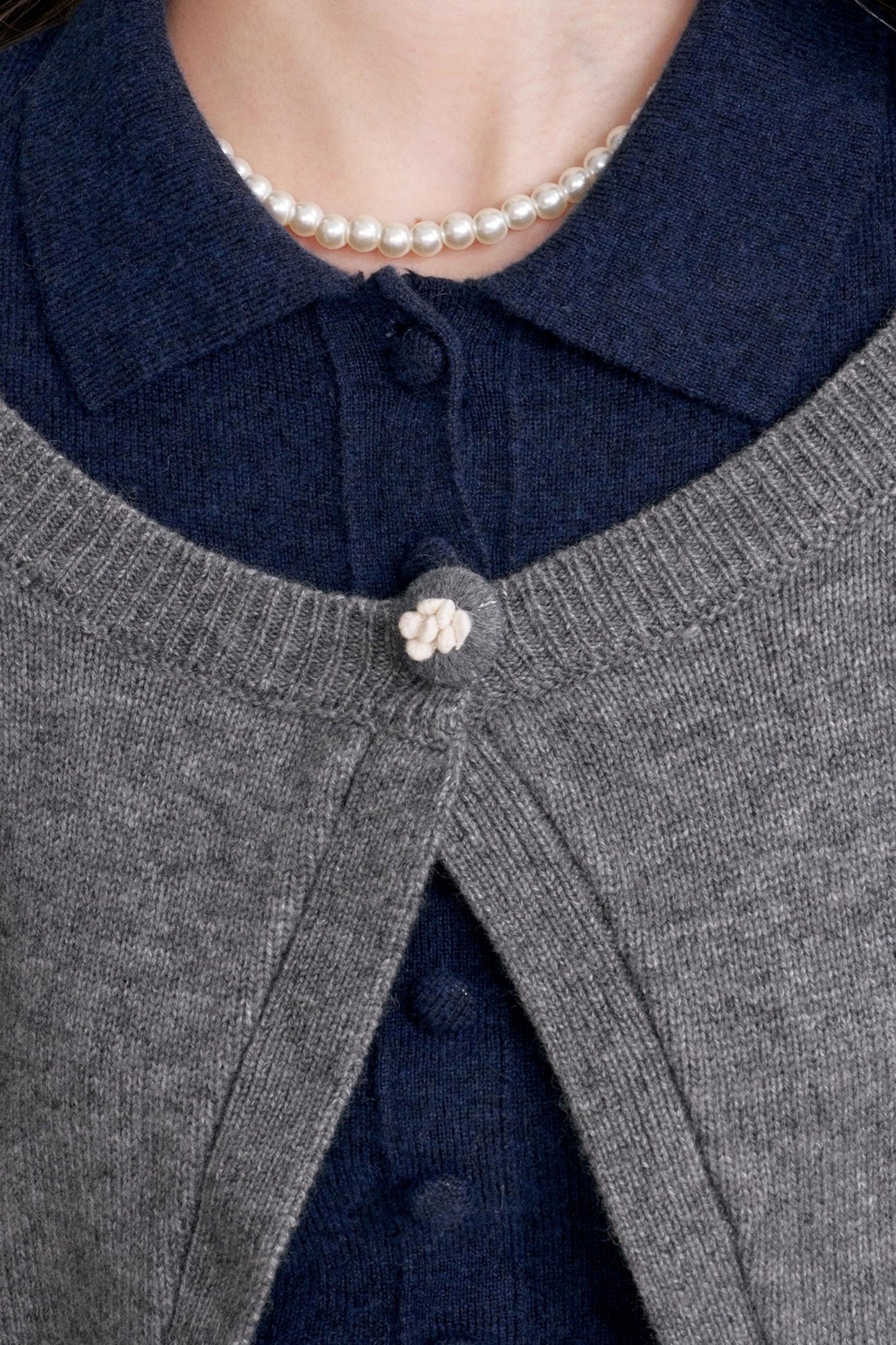 Cashmere Wool Crew Neck Knit Coat