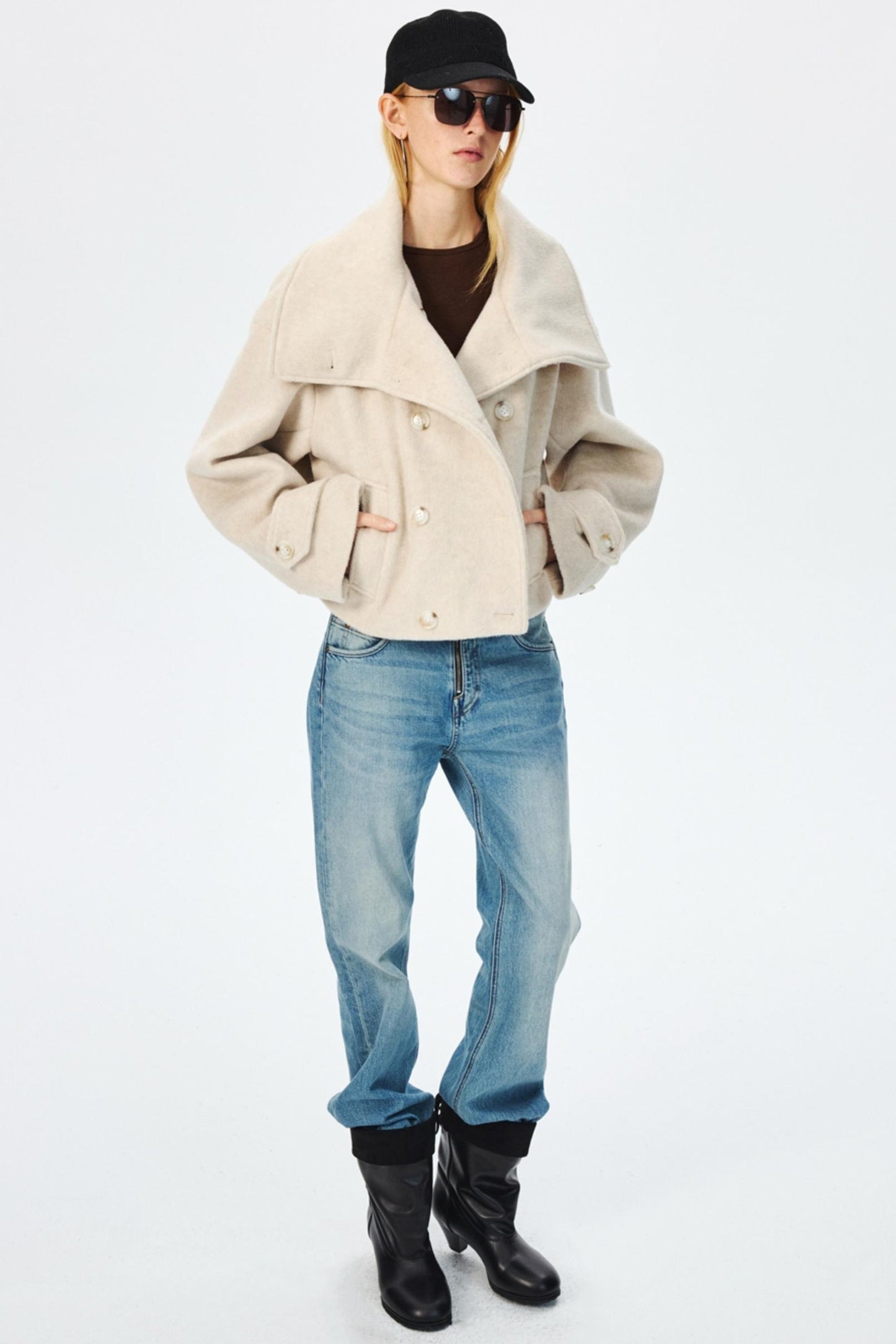 Narrow Suede Cowhide Brown Belt