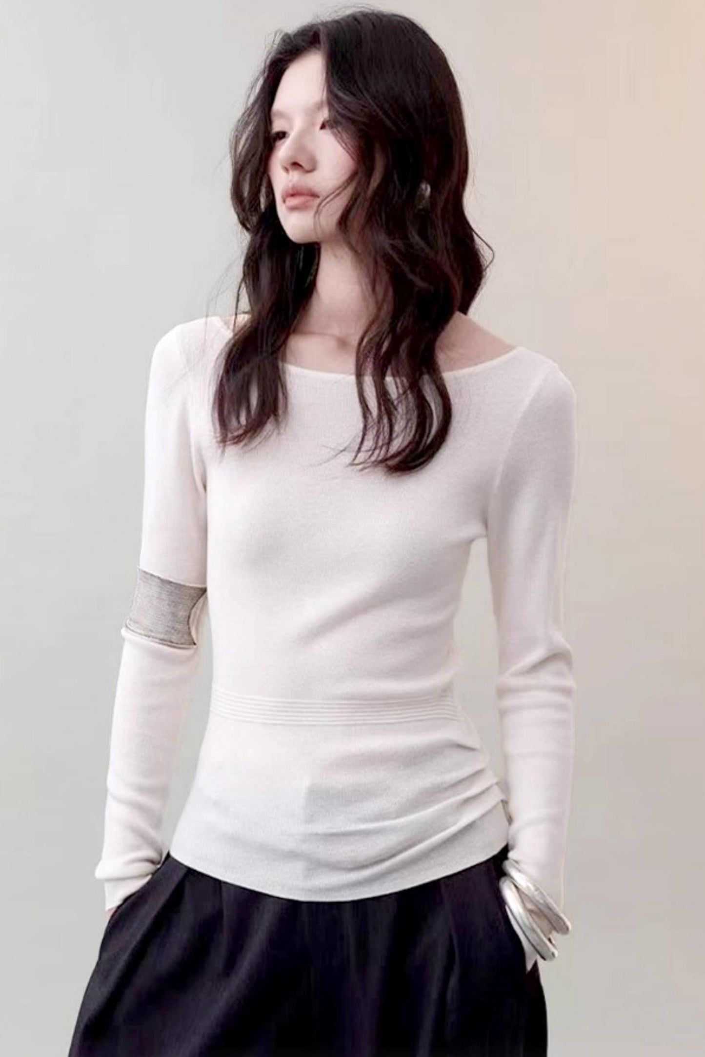 Cloud Yarn Long-sleeved Top