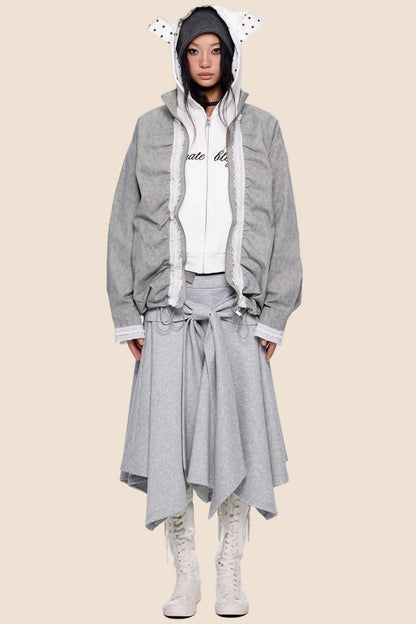 Jacke mit Kordelzug und Reißverschluss