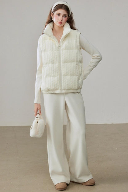 High-Waisted Velvet Wide-Leg Pants