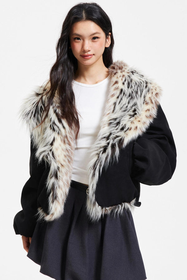Winter Luxe Fur Collar Jacket