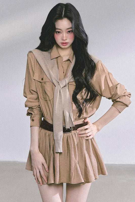 High Wisdom Cargo Dress & Shawl Set