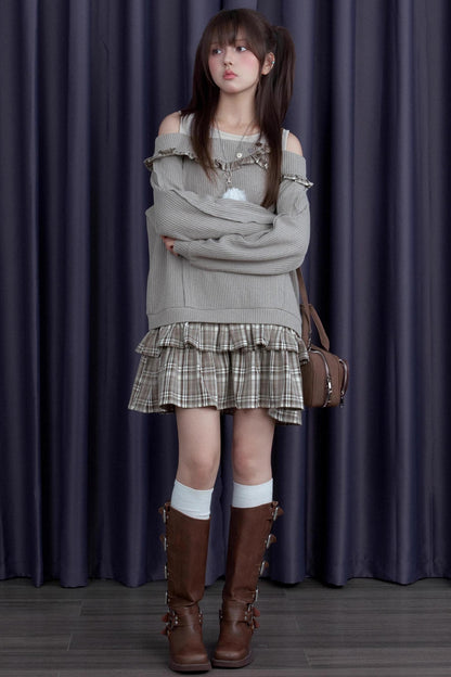 Patchwork Brown Plaid Dress