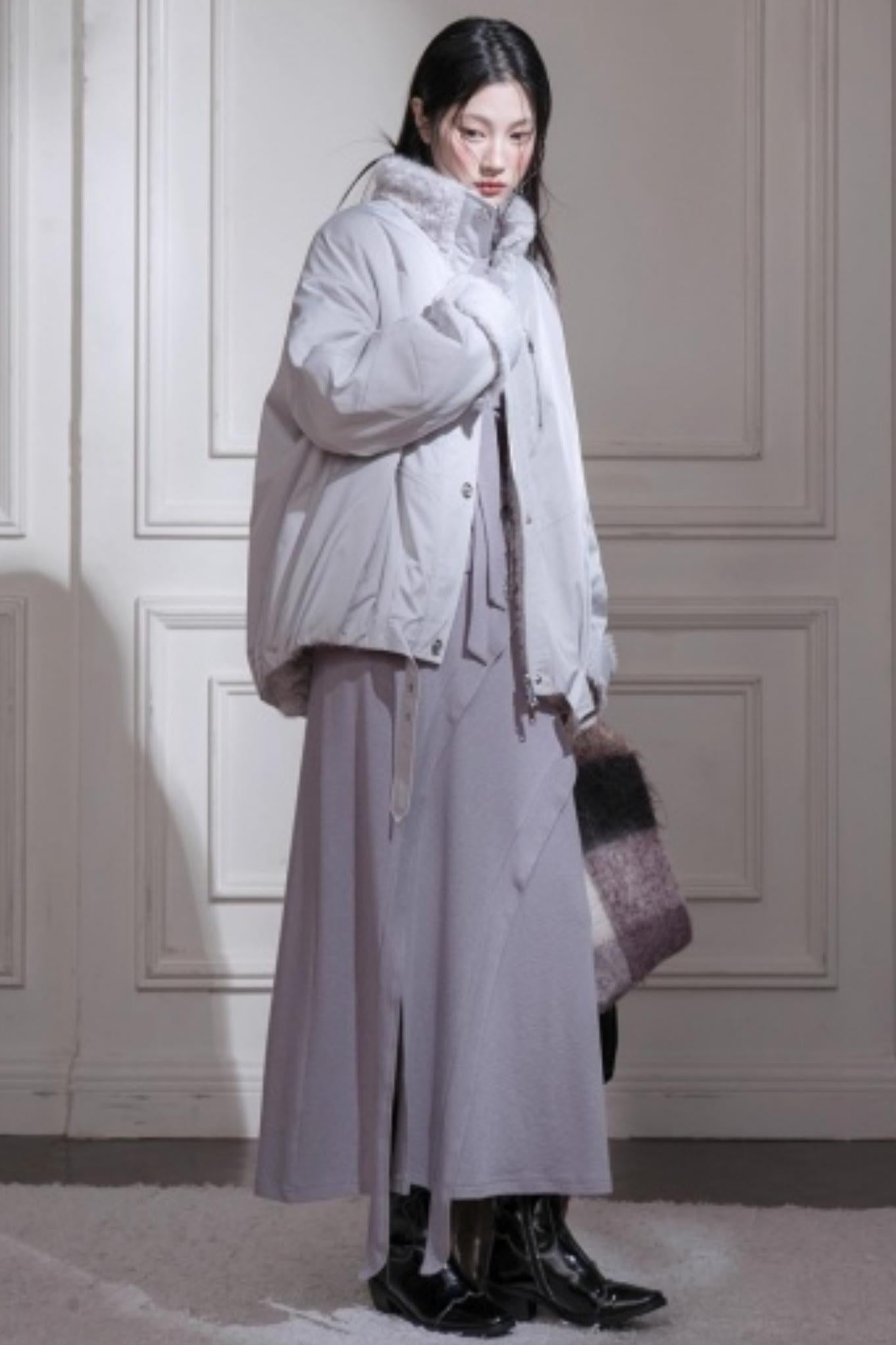 Gray Taro Tie-Dye Knit Set